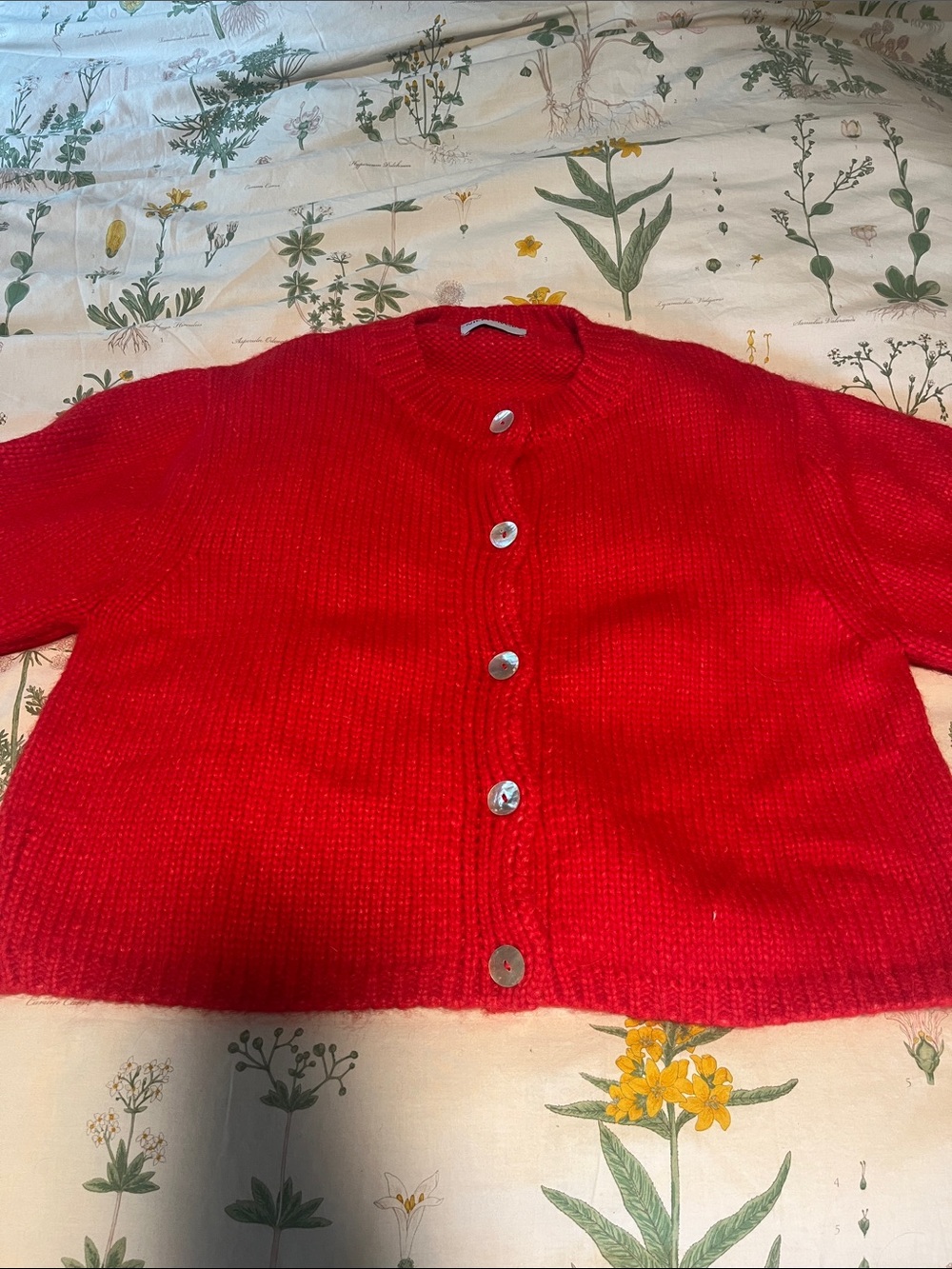Nikki Chasin Red Boxy Cardigan
